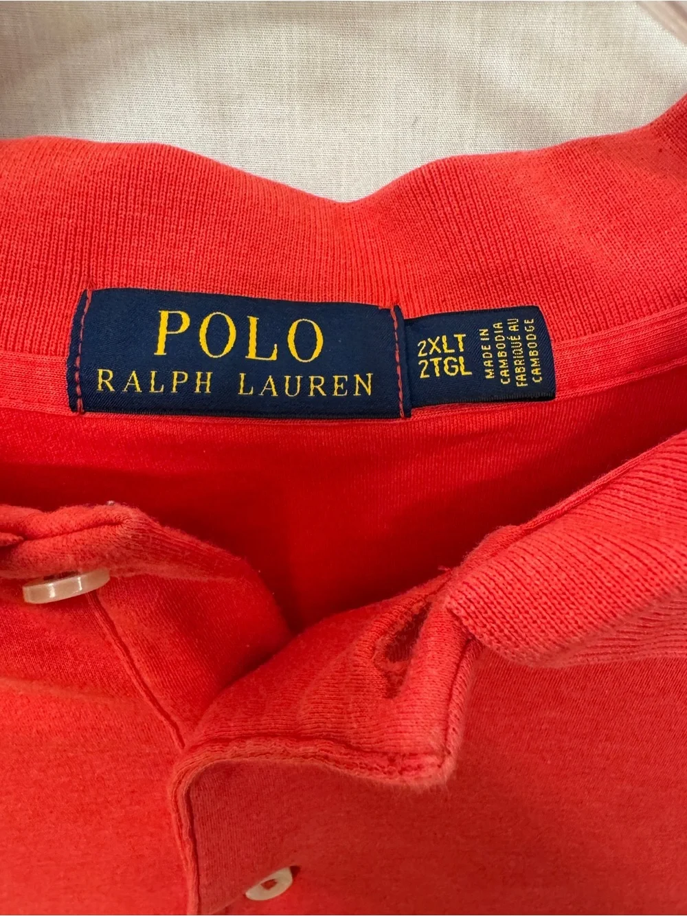 Polo Ralph Lauren Men's 2XLT Soft Touch Cotton Interlock Polo Shirt Red